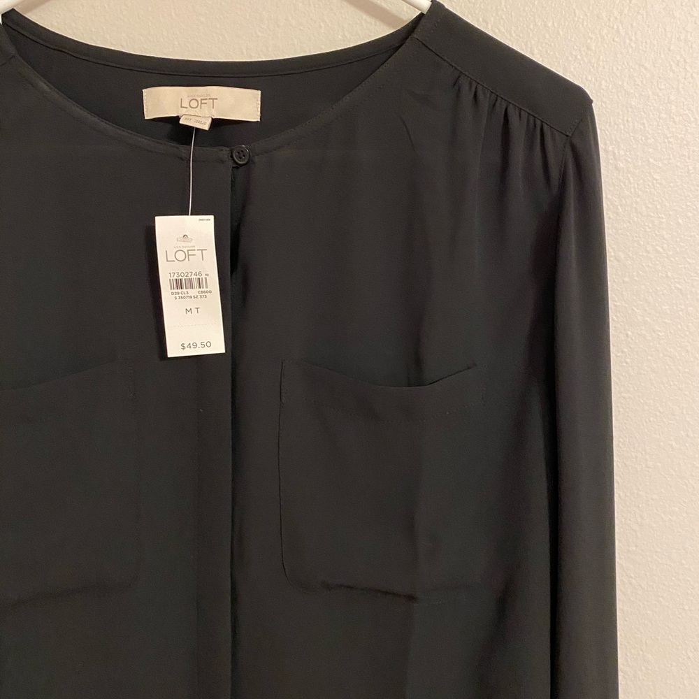 Bnwt Black Button Down From Loft - image 2